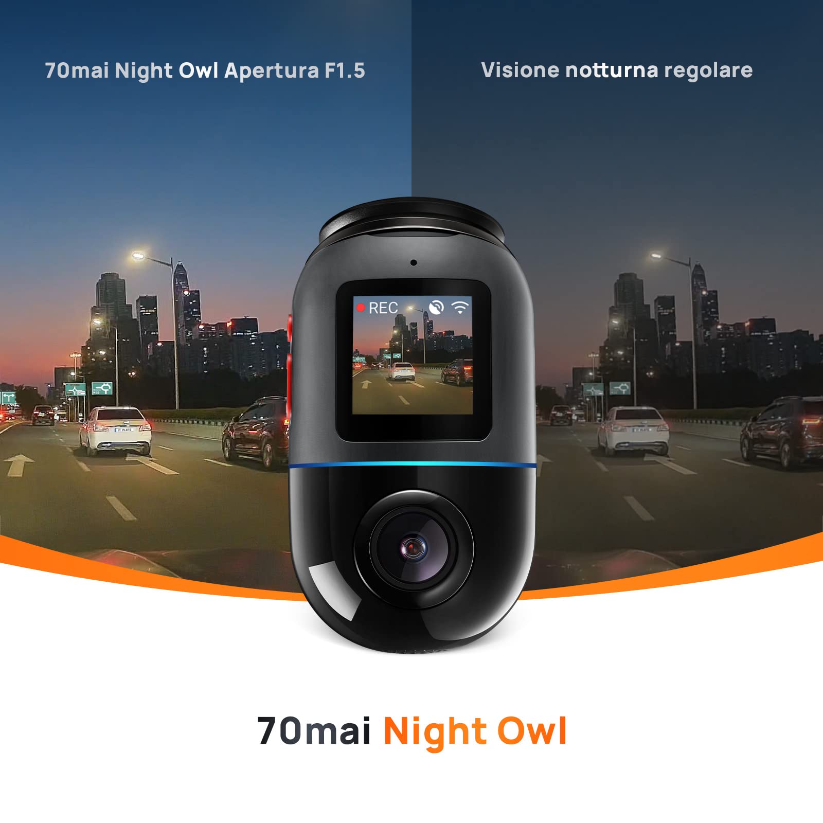 70mai Dash Cam Omni, 360° Rotation, Excellent Night Vision